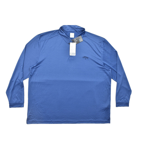 NEW Callaway Men's Blue Striped Long Sleeve Golf Polo Shirt Size XXXL 3XL Stretc - Picture 1 of 8